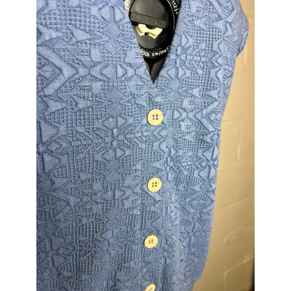 vest jersey textured blue 1980s - Image 12