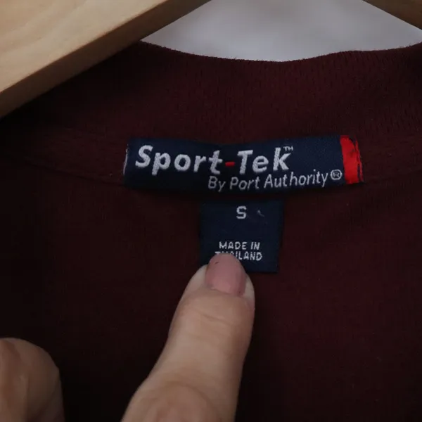 Sport-Tek Garnet Valley Maroon V-Neck Polo Shirt Small Burgundy Paw Print Logo - Image 2