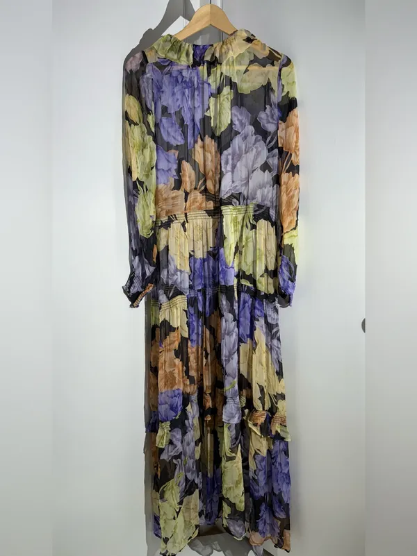 Anthropologie The Marais Printed Chiffon Maxi Dress with Flowing Floral Print - Image 11