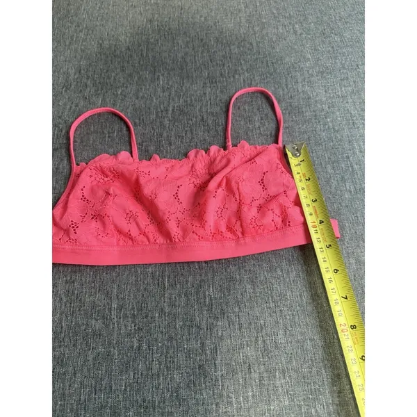 Aerie Bright Pink Floral Lace Bralette Women's Sz M Festival Romance Concert - Image 5