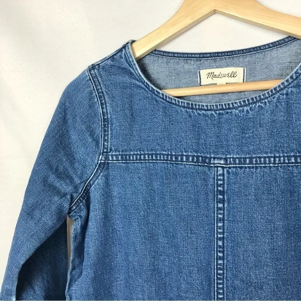 Madewell Denim Step‎ Hem Shift Mini Dress XS - Image 5