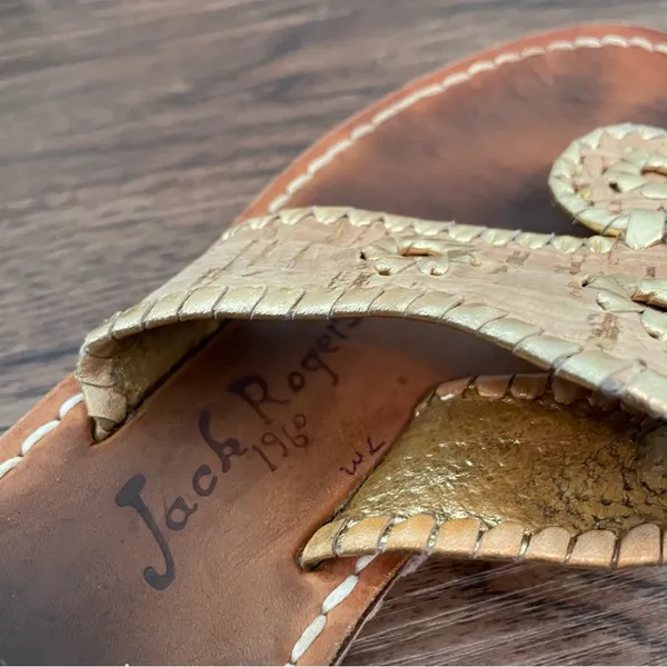 Jack Rogers Jacks ll Cork Gold Thong Sandal Sz 7 - Image 6