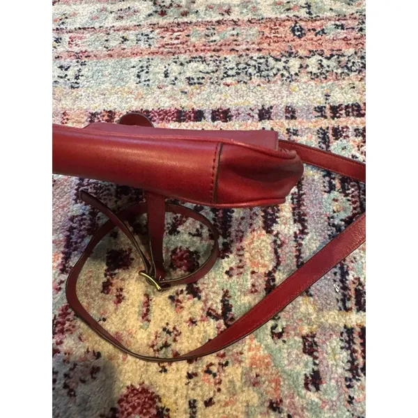 Fossil Crossbody Shoulder‎ Bag Red Leather Purse - Image 4