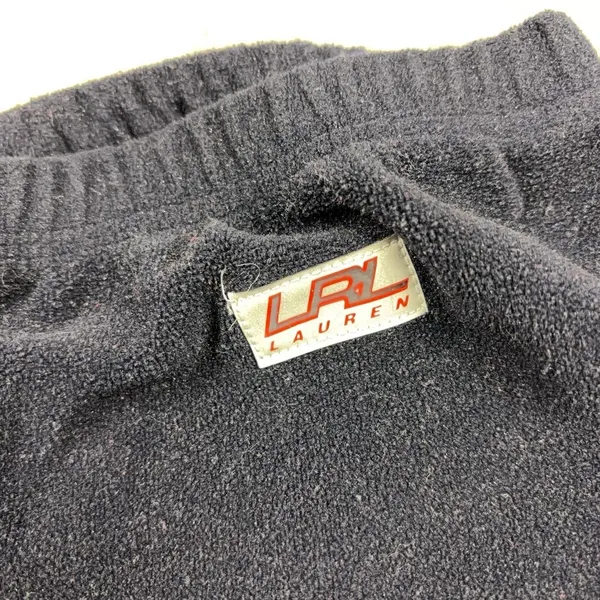 Vintage Lauren Ralph Lauren Pants Womens M Black Fleece Sweatpants Zip Pocket - Image 2