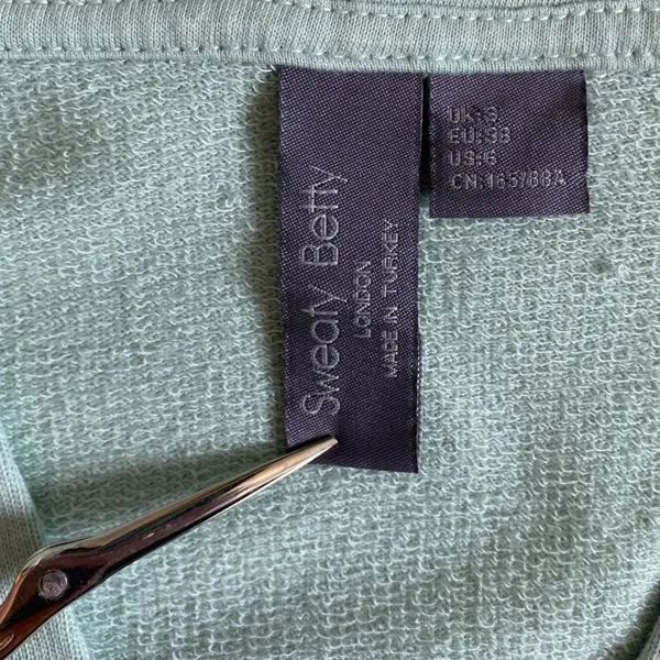 Sweaty Betty Restful After Class Hoodie Sage Green V-Neck Thumbhole Sweatshirt S - Image 5