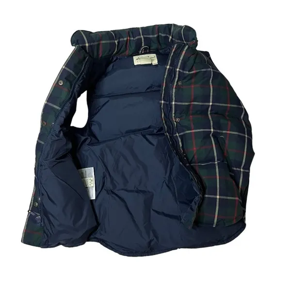 EDDIE BAUER Green Blue Puffer Vest Sleeveless Jacket Goose Down Full Zip Snaps - Image 7