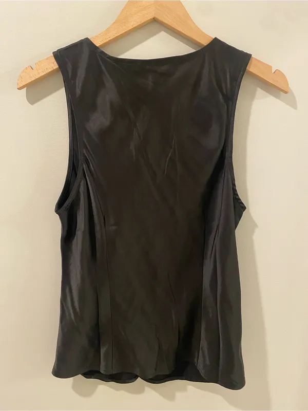 Madewell Emily Satin Sleeveless Button Up Size 8 - Image 4