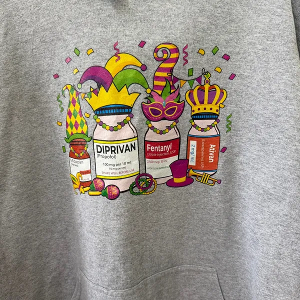 Unisex Gildan RX Graphic Hoodie Size XL Prescription Pharmacy Mardi Gras - Image 10
