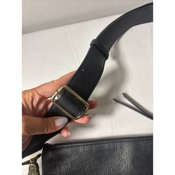 Margot Soft Black Genuine Leather Handbag Crossbody Purse Adjustable Strap - Image 4