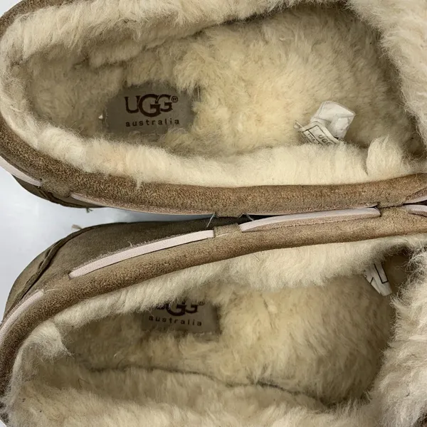 Ugg Women's Sz 11 Dakota Slipper Leather Nubuck Beige Tobacco Slip On Shoes 5612 - Image 6