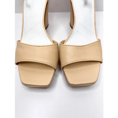 Franco‎ Sarto Dima Beige Leather Square Toe Platform Block Heel Sandals Size 11 - Image 7