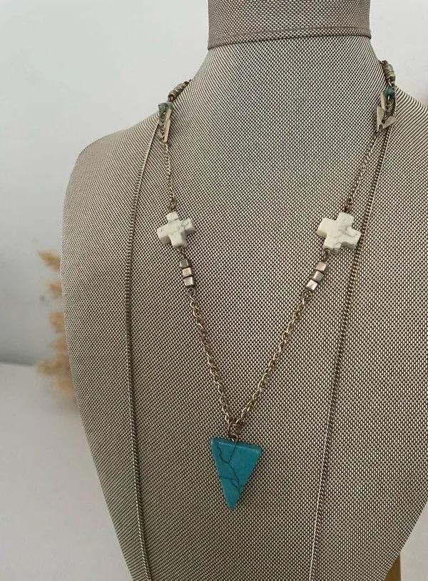 Head Western Layered Arrow Charm Necklace Southwestern - Image 4