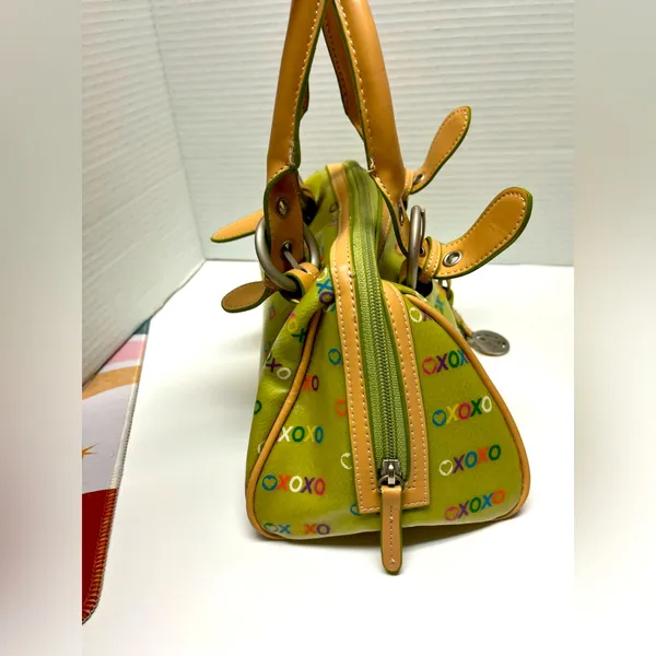 Vintage Y2K XOXO Mini Handbag – Green Logo‎ Print with XOXO Charms - Image 3