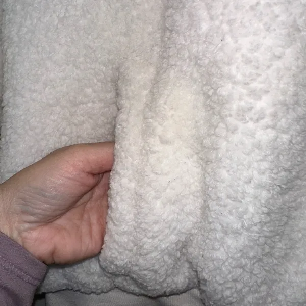 Iceburg Sherpa Hoodie Pullover White‎ Fleece Half Zip Jacket L - Image 3