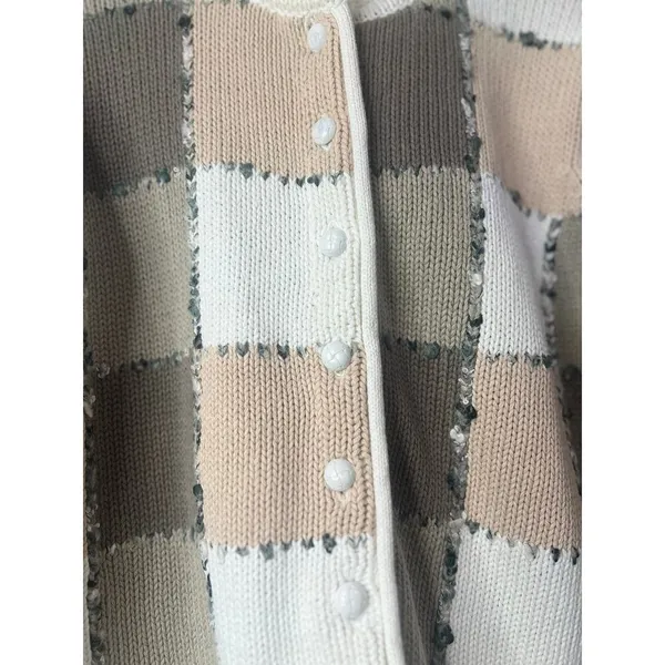 Vintage Ellen Tracy Heavy Knit Scarf Sweater Coat Cardigan Small Petite - Image 7