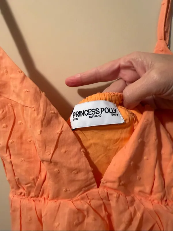 Princess Polly Koko mini dress orange tie back NWT Women’s 6 - Image 5