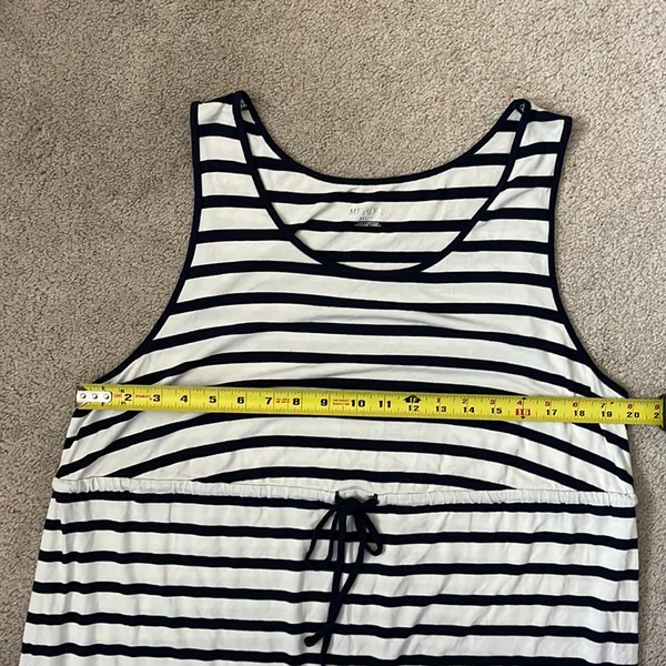 Striped‎ stretch tie waist midi dress - Image 8