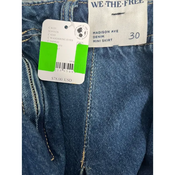 Free People We The Free Madison Ave Denim Mini Skirt Size 30 New with tags - Image 6