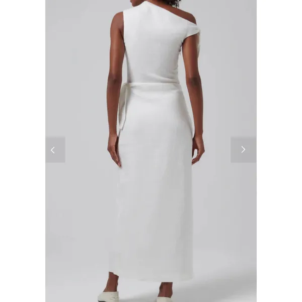 SIR White Tamara Tie MIDI Dress - Image 2