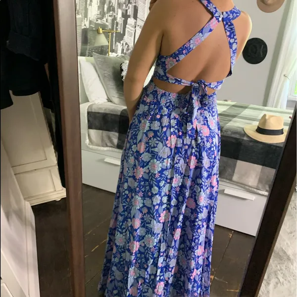 Anthropologie Abel The Label Floral Maxi Dress Size Small Sleeveless Backless - Image 3