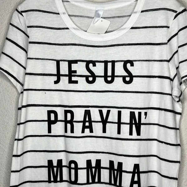 Ruby's Rubbish‎ "Jesus Prayin' Momma" T-Shirt nwt - Image 2
