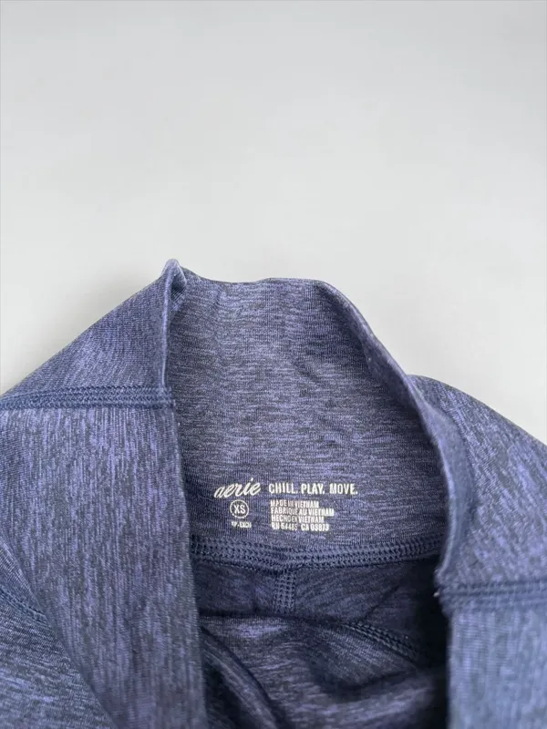 Aerie Play Real Me High Waisted‎ Pocket Leggings XS Navy Heather - Image 4