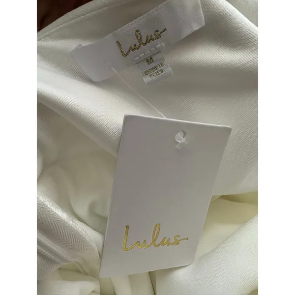 NWT Lulus Feeling of Forever Maxi Dress Bridal Bride Women's White Size Medium - Image 5