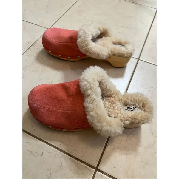 UGG Australia Coral Kalie Suede Sheepskin Lined Clog Slide Size 10 - Image 4