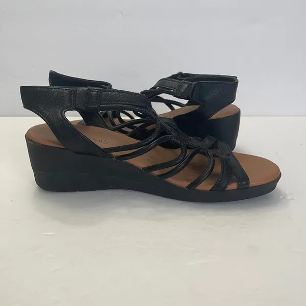 Baretraps Karlie Black Strappy Wedge‎ Sandals Womens 6M Comfort - Image 7