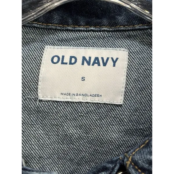 Old Navy Dark Wash Denim Jacket Size Small Pockets‎ Button Up Collar Cotton - Image 3