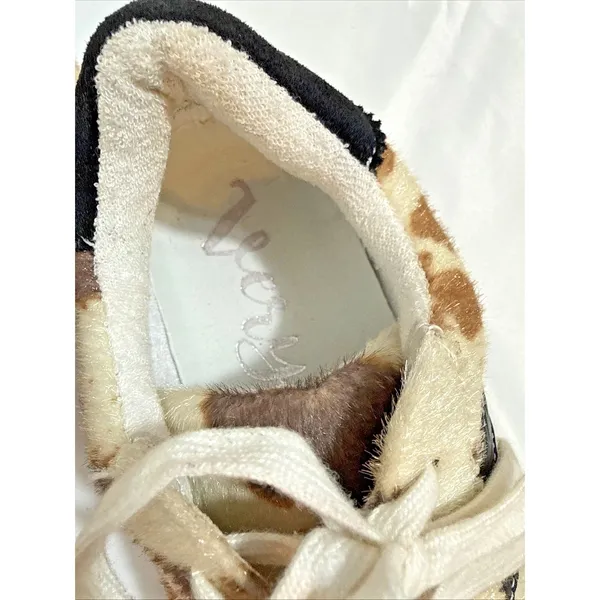 Very G Eva Faux Cow Hide Sneakers Women’s 8 Lace Up Deck Shoes Terry Lined - Image 4