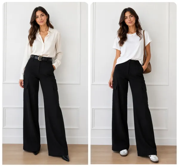 House of Harlow black linen cargo pants - Image 6