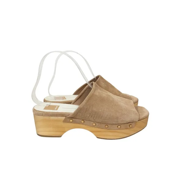 Dolce Vita Dorado Suede Studded Platform Wooden Sandals Size 9.5 - Image 2