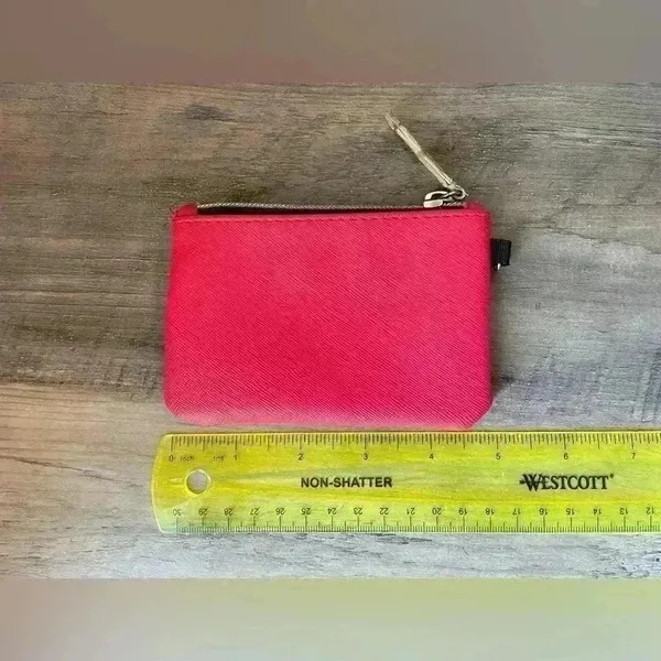 Victoria's Secret‎ Women’s Vintage Red Coin Purse Mini Zip Wallet - Image 3