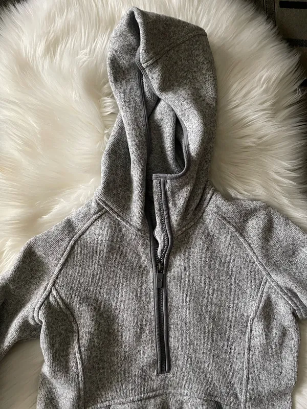 Lululemon Fleece & Thank You Pullover Heathered Gray 1/2 Zip - Image 9