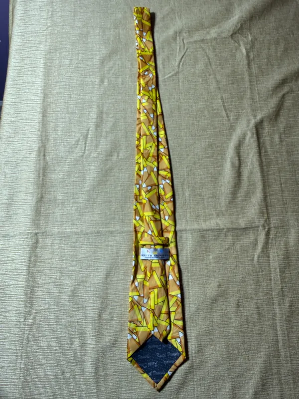 Keith Daniels Mens Tie Candy Corn Halloween Yellow Orange Novelty Necktie - Image 7
