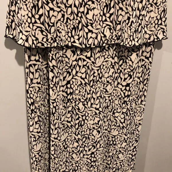 Vintage 90s Connected Apparel Black and White Ruffled Maxi Dress - Image 5