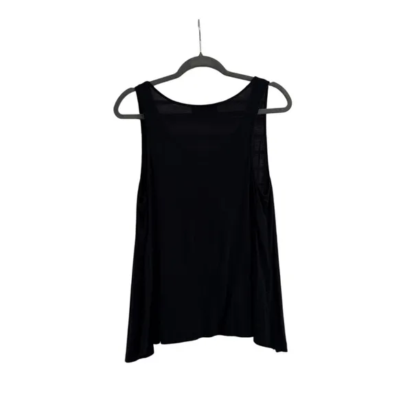 Oscar de la Renta Pink Label Black V Neck Asymmetrical Black Tank Top Size Large - Image 2