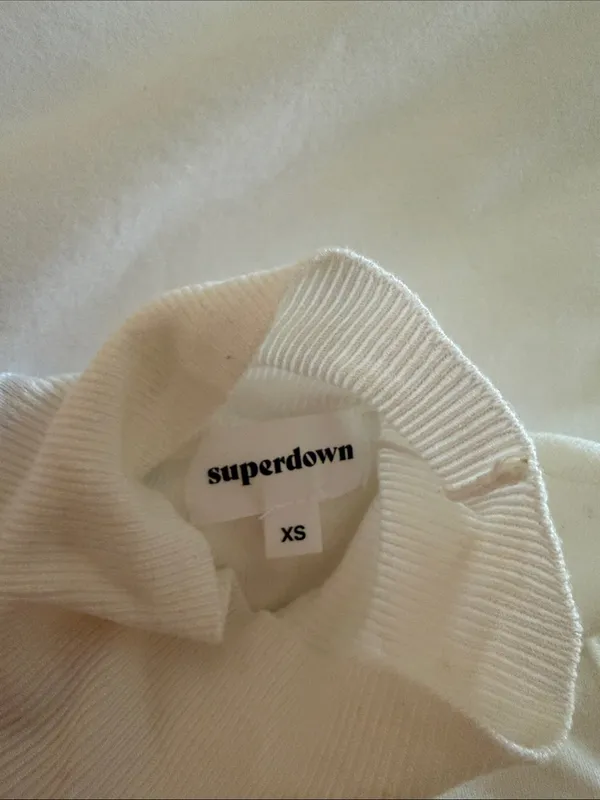 superdown Ribbed Mock Neck Tank - White - Image 3