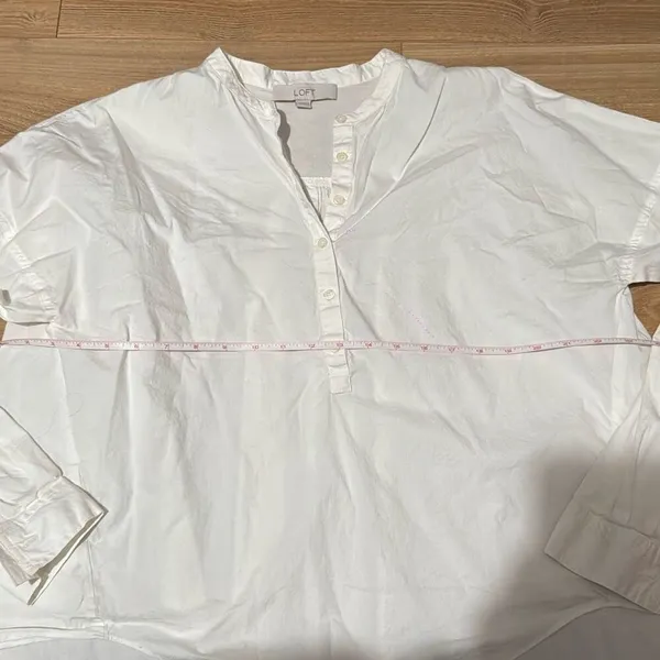 Ann Taylor Loft Size M White‎ Shirt Blouse Top Women - Image 3