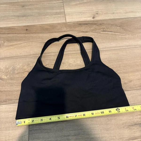 Athleta ribbed Strappy‎ back sports bra black size medium - Image 6