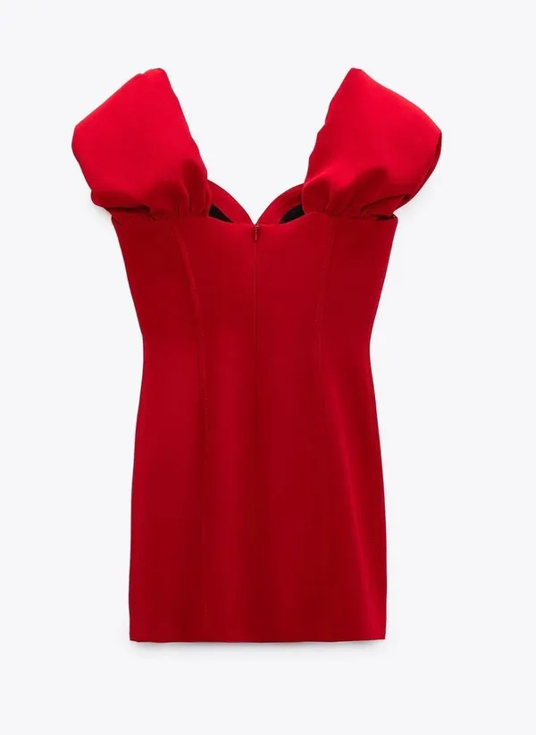 ZARA Red Sweetheart Dress - Image 7
