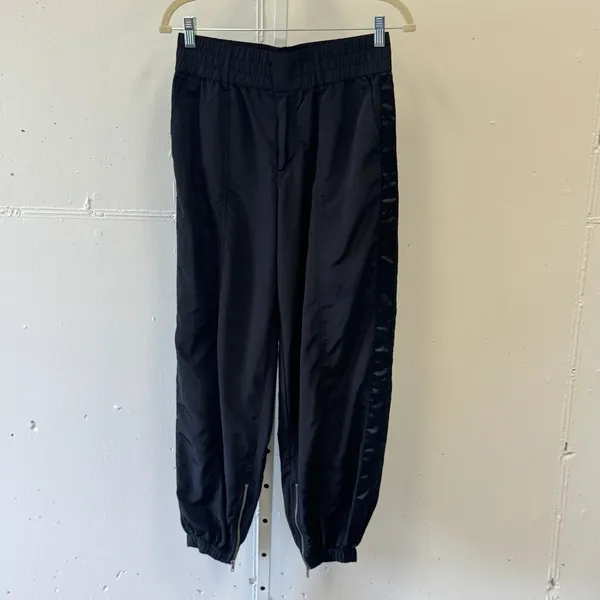 Future Collective Kahlana Barfield Brown Black Track Pants Zipper Cuff XS - Image 2