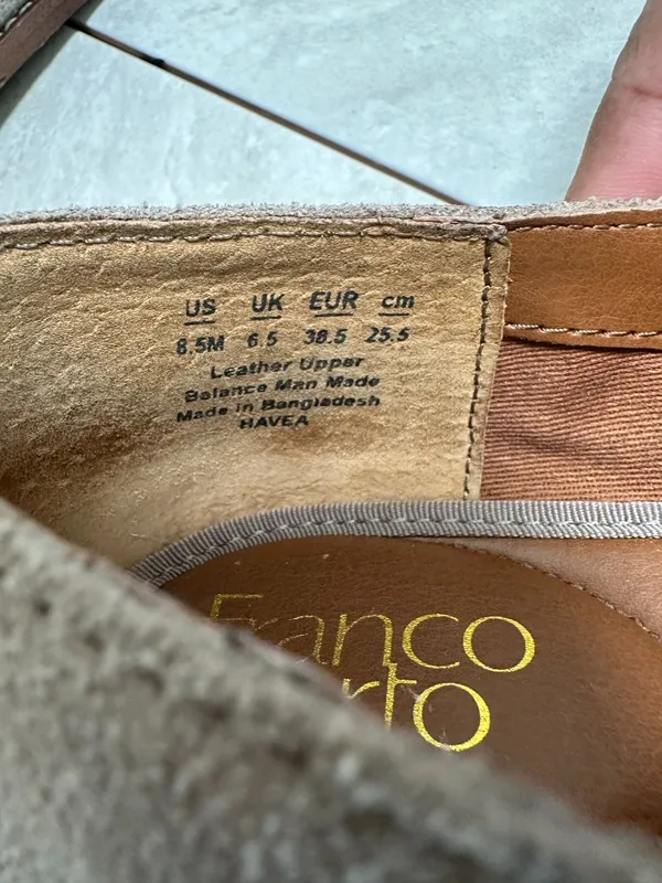 Franco Sarto taupe suede tasseled kiltie fringe loafers Size 8.5 - Image 5