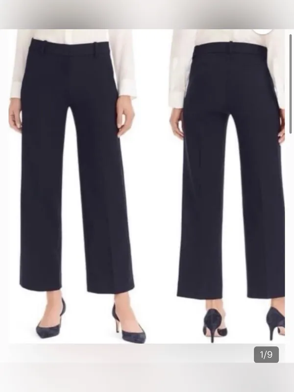 NWT J Crew 365 Women’s Grey Wide-Leg Cropped Dress Pants size 10 trousers - Image 10