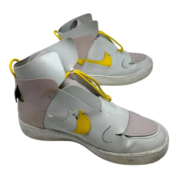 Nike Vandalised Grey Yellow Pink Slip On High Top Sneakers Size 8.5 - Image 3