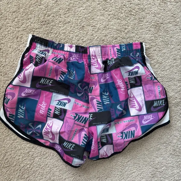 Nike Women's Athletic Shorts - Pink and Blue - Image 4