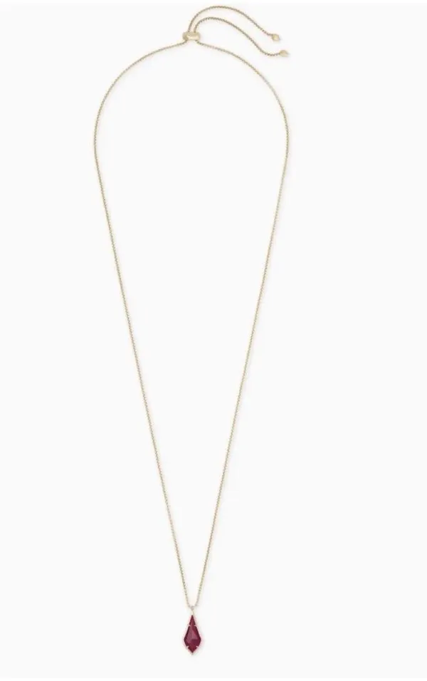 Kendra Scott Maroon Jade Long Pendant - Image 2
