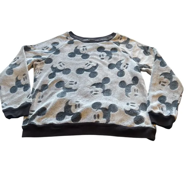 Disney Gray Mickey Mouse Plush Sweater Top - Image 5