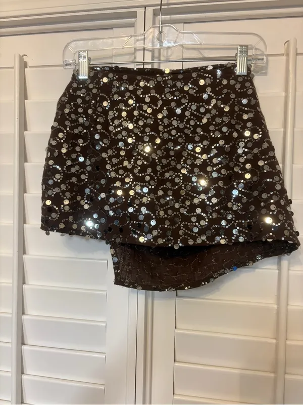 Emerson Lang Brown Sequin Skort Size Small Black - Image 2